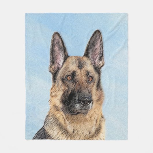 Duitse herderschilderkunst - Kute Original Dog Art Fleece Deken (Voorkant)
