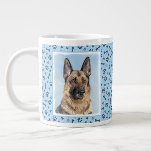 Duitse herderschilderkunst - Kute Original Dog Art Grote Koffiekop
