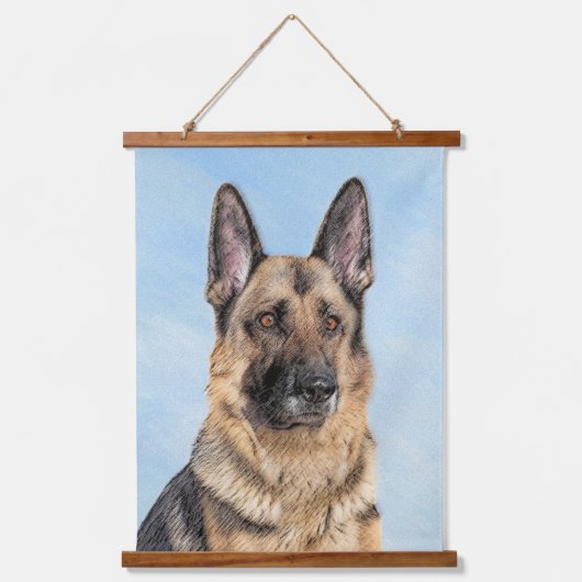 Duitse herderschilderkunst - Kute Original Dog Art Hangend Wandkleed (Voorkant)