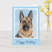 Duitse herderschilderkunst - Kute Original Dog Art Kaart (Gele Bloem)