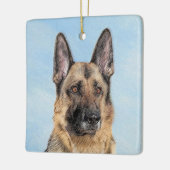 Duitse herderschilderkunst - Kute Original Dog Art Keramisch Ornament (Links)