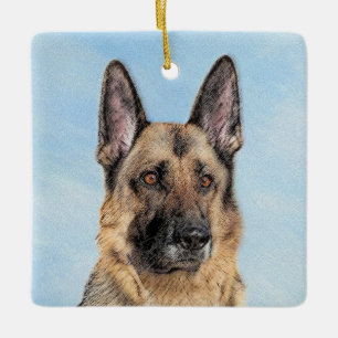 Duitse herderschilderkunst - Kute Original Dog Art Keramisch Ornament