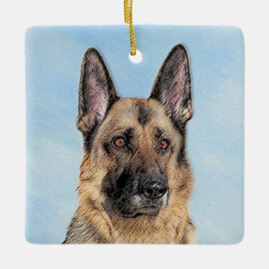 Duitse herderschilderkunst - Kute Original Dog Art Keramisch Ornament (Voorkant)