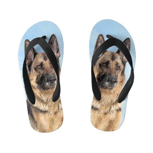 Duitse herderschilderkunst - Kute Original Dog Art Kinder Teenslippers (Voetbed)
