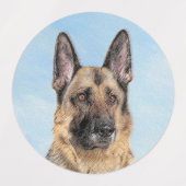 Duitse herderschilderkunst - Kute Original Dog Art Labels (Design 2)
