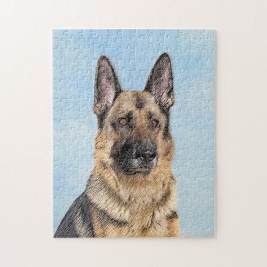Duitse herderschilderkunst - Kute Original Dog Art Legpuzzel (Verticaal)