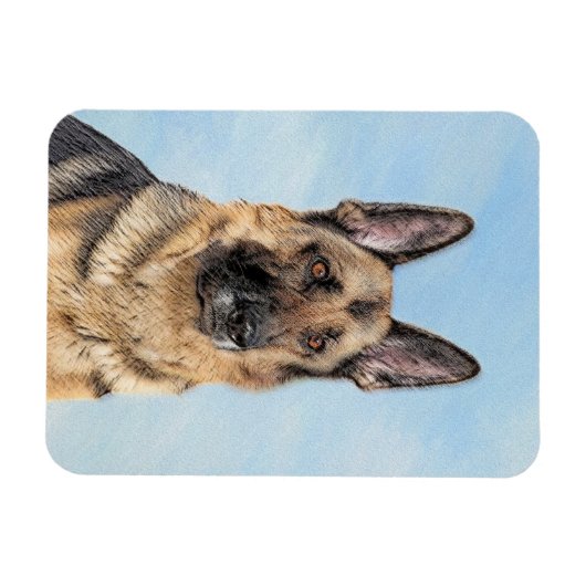 Duitse herderschilderkunst - Kute Original Dog Art Magneet (Horizontaal)