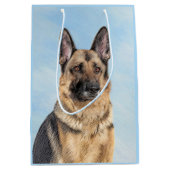 Duitse herderschilderkunst - Kute Original Dog Art Medium Cadeauzakje (Voorkant)