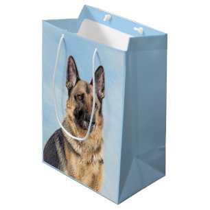 Duitse herderschilderkunst - Kute Original Dog Art Medium Cadeauzakje