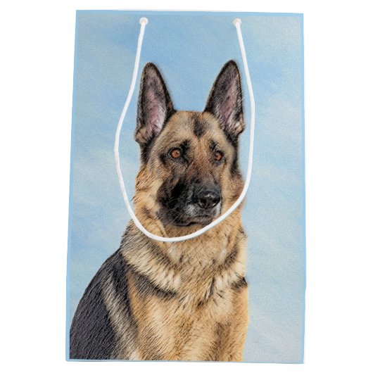 Duitse herderschilderkunst - Kute Original Dog Art Medium Cadeauzakje (Achterkant)