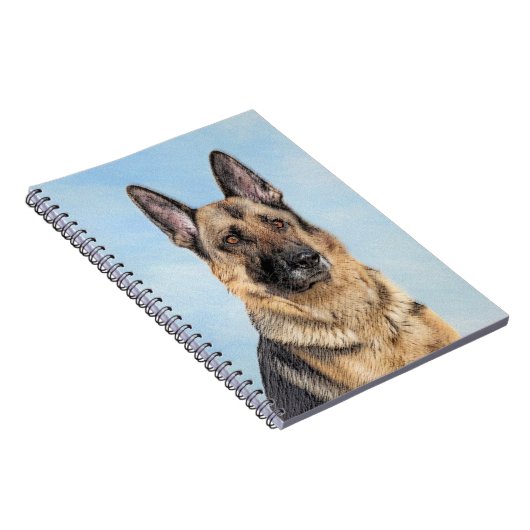 Duitse herderschilderkunst - Kute Original Dog Art Notitieboek (Rechterzijde)