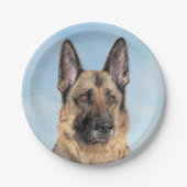 Duitse herderschilderkunst - Kute Original Dog Art Papieren Bordje (Voorkant)