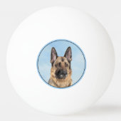 Duitse herderschilderkunst - Kute Original Dog Art Pingpongbal (Voorkant)