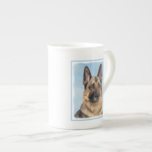 Duitse herderschilderkunst - Kute Original Dog Art Porselein Kop (Voorkant rechts)