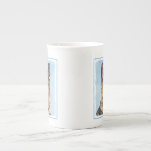 Duitse herderschilderkunst - Kute Original Dog Art Porselein Kop (Voorkant)