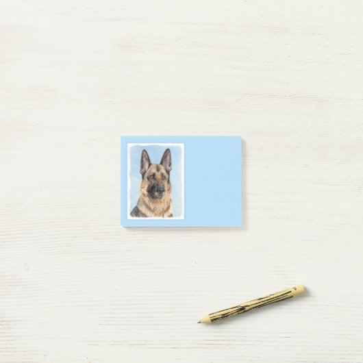 Duitse herderschilderkunst - Kute Original Dog Art Post-it® Notes (Op bureau)