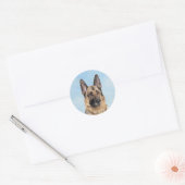 Duitse herderschilderkunst - Kute Original Dog Art Ronde Sticker (Envelop)
