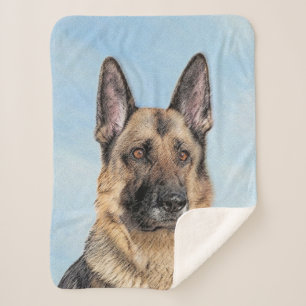 Duitse herderschilderkunst - Kute Original Dog Art Sherpa Deken