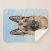 Duitse herderschilderkunst - Kute Original Dog Art Sherpa Deken (Voorkant (horizontaal))