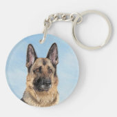 Duitse herderschilderkunst - Kute Original Dog Art Sleutelhanger (Achterkant)