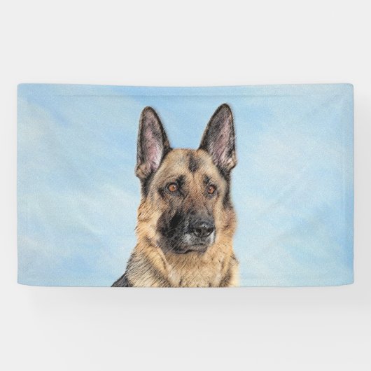 Duitse herderschilderkunst - Kute Original Dog Art Spandoek (Horizontaal)
