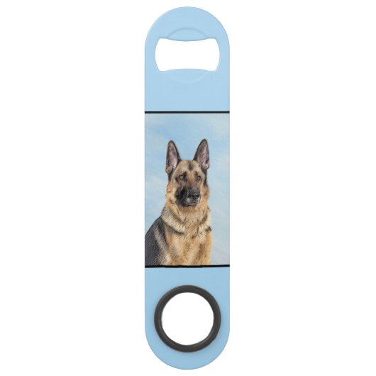 Duitse herderschilderkunst - Kute Original Dog Art Speed Flessenopener (Achterkant)