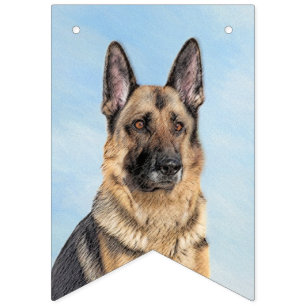 Duitse herderschilderkunst - Kute Original Dog Art Vlaggetjes