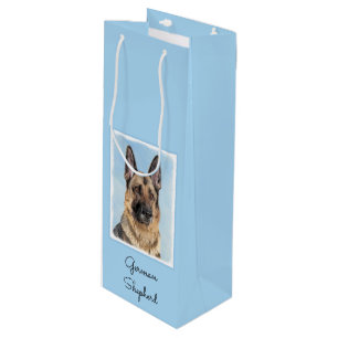 Duitse herderschilderkunst - Kute Original Dog Art Wijn Cadeautas