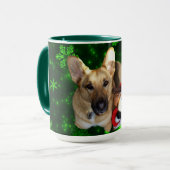 Duitse herderse Speelgoed rendiergroene sneeuwvlok Mok (Voorkant links)