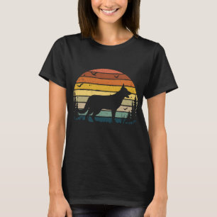 Duitse herderse Vintage Retro mam pap poodieliefde T-shirt