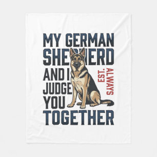 Duitse Herdershirt Fun Dog Lover Vintage Engr Fleece Deken
