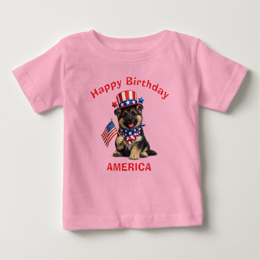 Duitse Herdershond (2m) Patriottisch Kinder T-Shir (Voorkant)