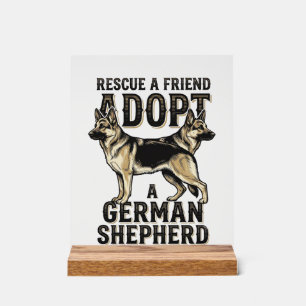 Duitse Herdershond Adoptie Vintage Reddingshond T- Acryl Bord