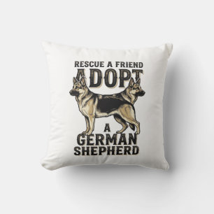 Duitse Herdershond Adoptie Vintage Reddingshond T- Kussen
