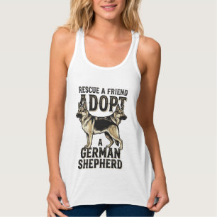 Duitse Herdershond Adoptie Vintage Reddingshond T- Tanktop