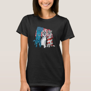 Duitse Herdershond Amerikaanse Vlag 4 juli Vader T-shirt