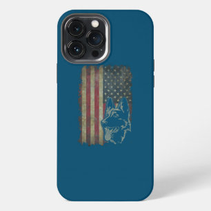 Duitse Herdershond Amerikaanse Vlag Fun Hondeneige iPhone 13 Pro Max Hoesje