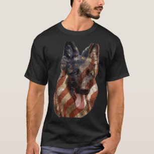 Duitse herdershond Amerikaanse vlag GSD T-shirt