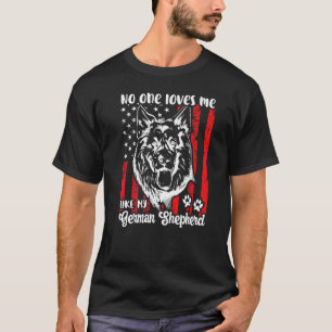 Duitse Herdershond Amerikaanse Vlag Hond Niemand H T-shirt