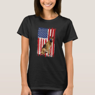 Duitse herdershond Amerikaanse vlag Patriottische  T-shirt