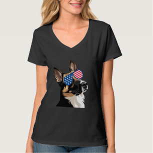 Duitse herdershond Amerikaanse vlag Patriottische T-shirt