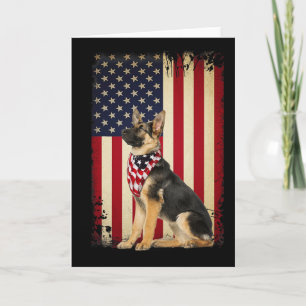 Duitse Herdershond Amerikaanse Vlag Shirt Onafhank Kaart