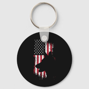 Duitse Herdershond Amerikaanse Vlag Shirt Usa Patr Sleutelhanger