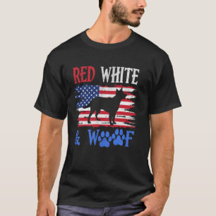 Duitse Herdershond Amerikaanse Vlag VS Rood Wit &  T-shirt