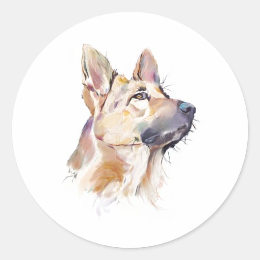 Duitse Herdershond Aquarel, Sticker (Voorkant)