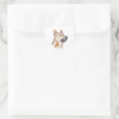 Duitse Herdershond Aquarel, Sticker (Tas)