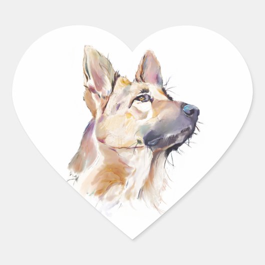 Duitse Herdershond Aquarel, Sticker (Voorkant)
