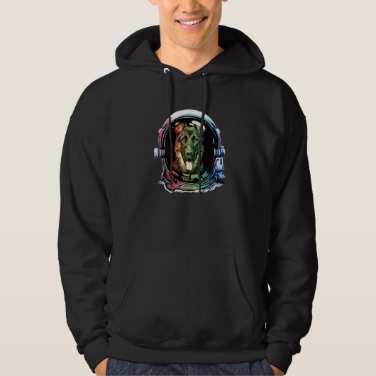 Duitse Herdershond Astronaut Hond Hoodie (Voorkant)