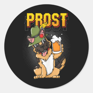 Duitse herdershond Beer Mok Bavaria Prost Tank to Ronde Sticker