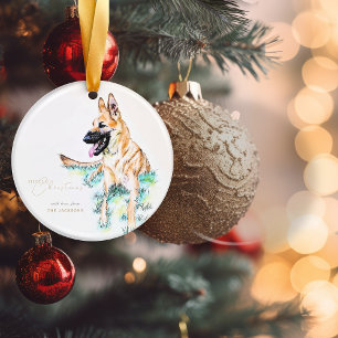 Duitse Herdershond Belgische Mechelse Herder Keramisch Ornament